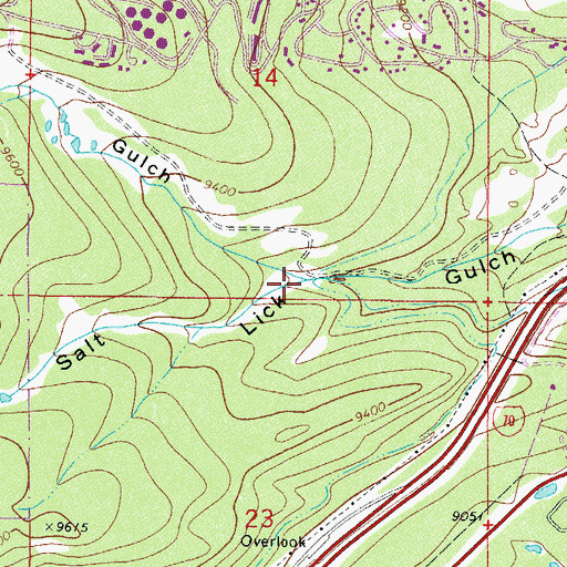 Topographic Map of Ryan Gulch, CO