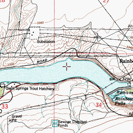 Topographic Map of Colter Falls (historical), MT