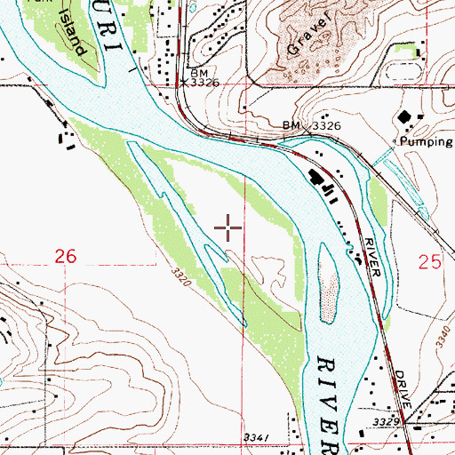 Topographic Map of White Bear Islands, MT