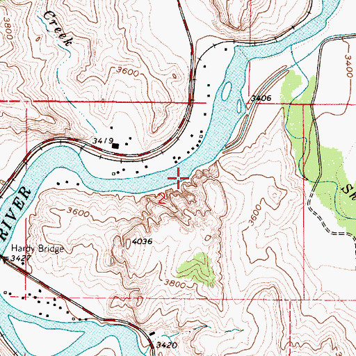Topographic Map of Flennikens Rapids, MT
