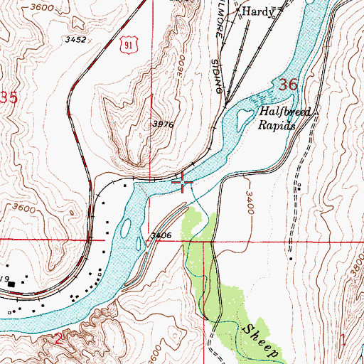 Topographic Map of Lone Pine Rapids, MT