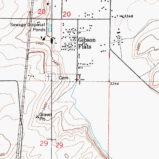 Topographic Map of Hebrew Cemetery, MT