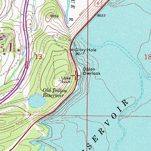 Topographic Map of Dillon Overlook, CO