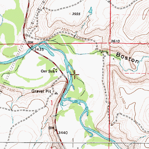 Topographic Map of Belt Park Cemetery, MT