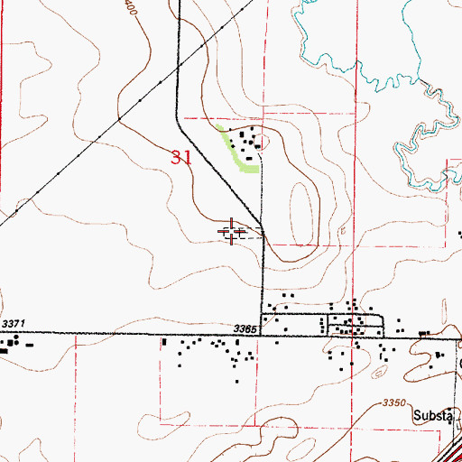 Topographic Map of Ulm Cemetery, MT