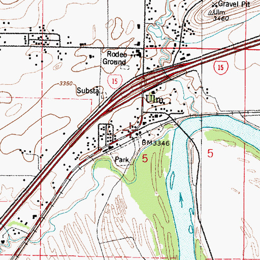 Topographic Map of Pearce (historical), MT