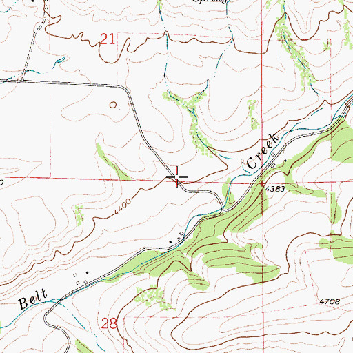 Topographic Map of Minnehaha Post Office (historical), MT