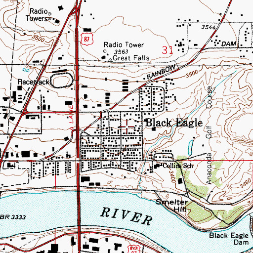 Topographic Map of Little Chicago (historical), MT