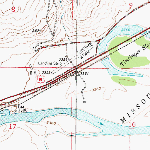 Topographic Map of Lincoln (historical), MT