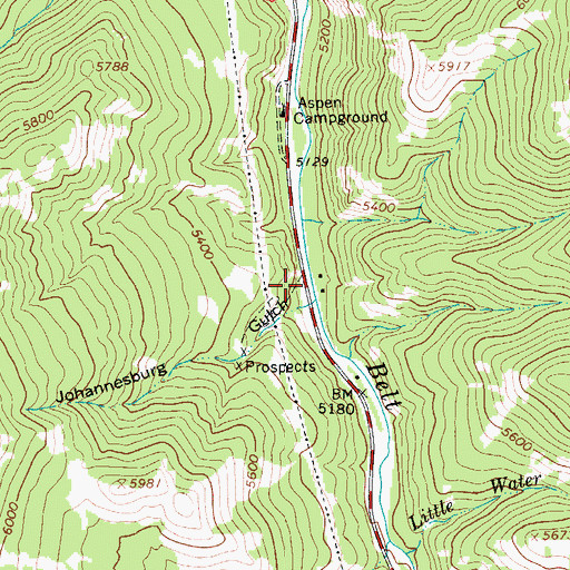 Topographic Map of Johannesburg (historical), MT