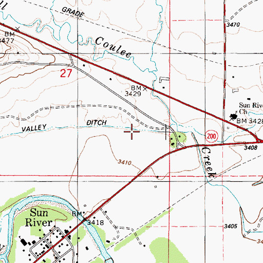 Topographic Map of Government Farm (historical), MT