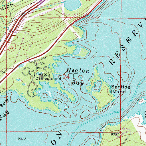 Topographic Map of Heaton Bay, CO