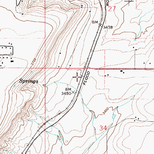 Topographic Map of Flood (historical), MT