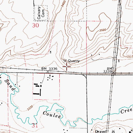 Topographic Map of Falls Yard (historical), MT