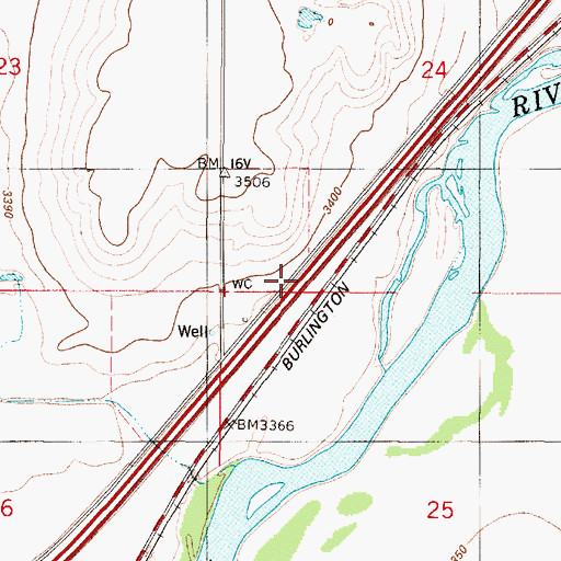 Topographic Map of Dodge (historical), MT
