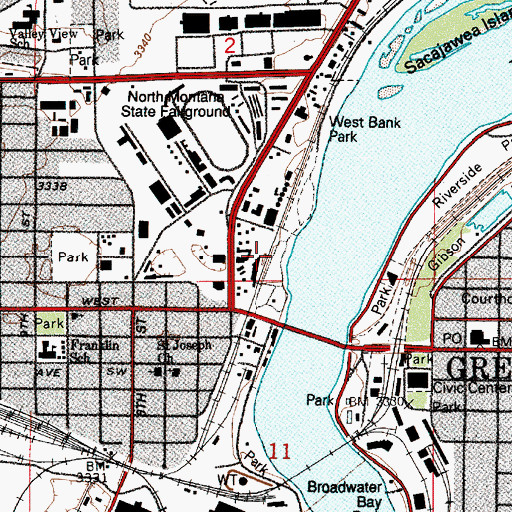 Topographic Map of West Side Junction (historical), MT