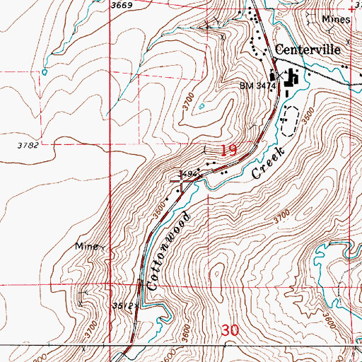 Topographic Map of Stainsby (historical), MT