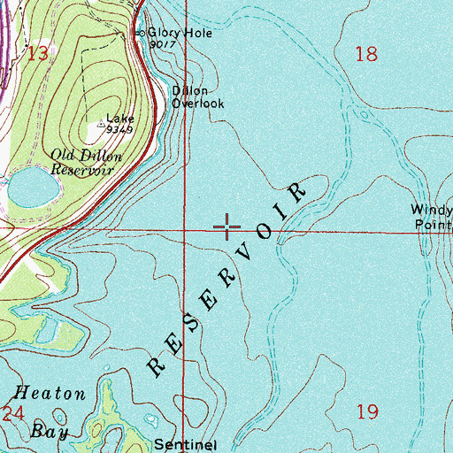 Topographic Map of Dillon Bay, CO