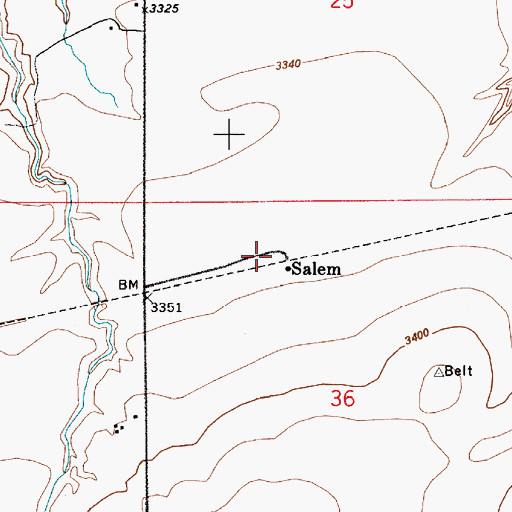 Topographic Map of Salem Post Office (historical), MT