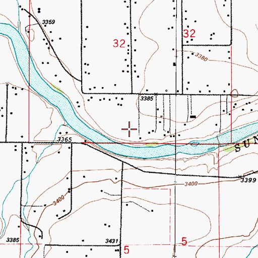 Topographic Map of Priests Crossing (historical), MT