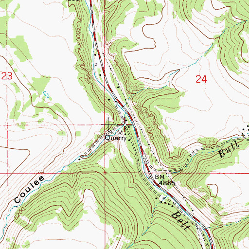 Topographic Map of Yuleville (historical), MT