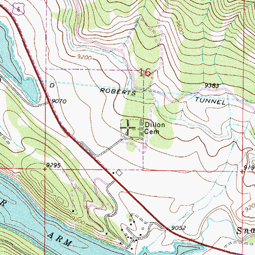 Topographic Map of Dillon Cemetery, CO