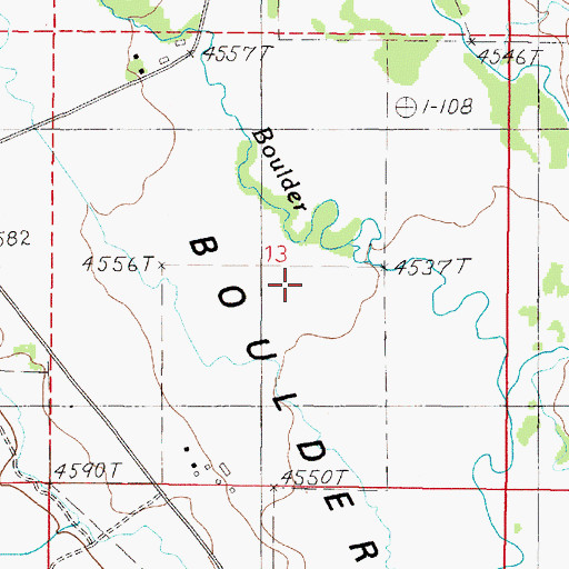 Topographic Map of Weber Post Office (historical), MT