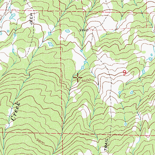 Topographic Map of Hernage Ditch, CO