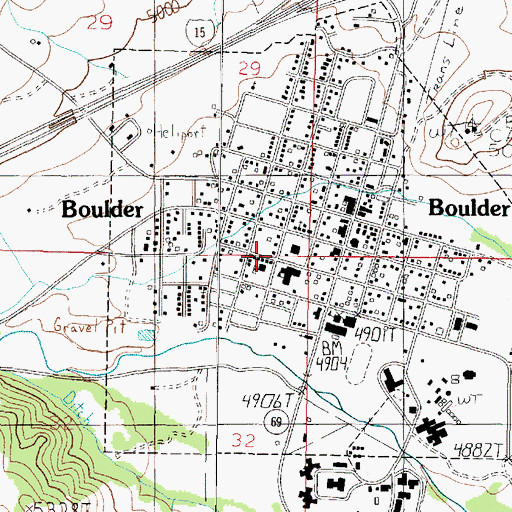 Topographic Map of Boulder (historical), MT