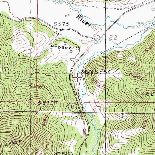 Topographic Map of Blomberg (historical), MT