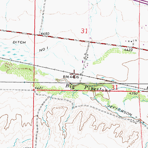 Topographic Map of Blackstone (historical), MT