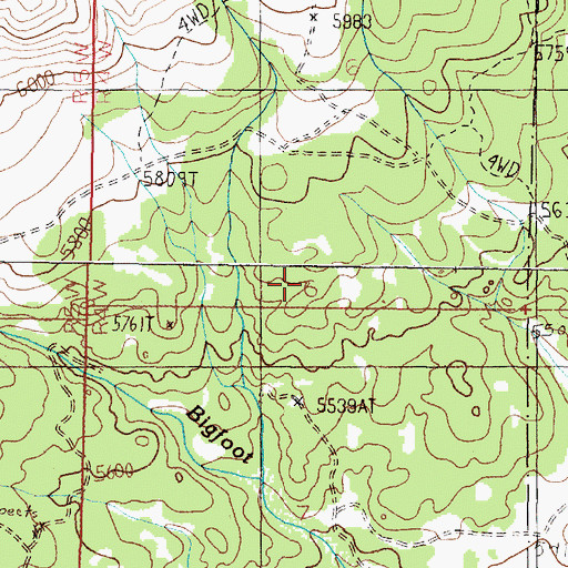 Topographic Map of Big Foot (historical), MT