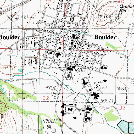 Topographic Map of Jefferson High School, MT