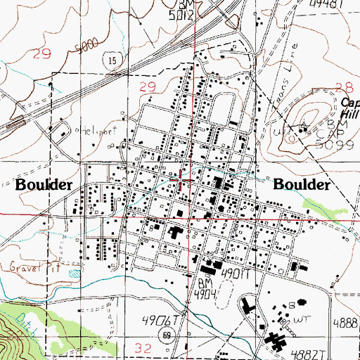 Topographic Map of Boulder Volunteer Fire Department, MT