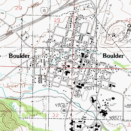 Topographic Map of Jefferson County Courthouse, MT