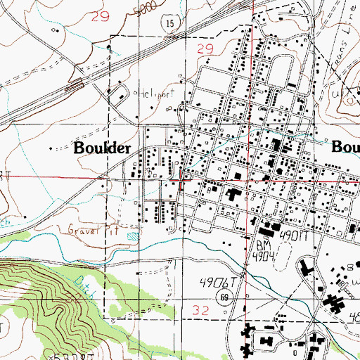 Topographic Map of Montana Developmental Center, MT