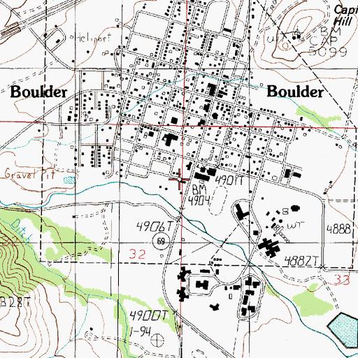 Topographic Map of Seventh Day Adventist Church, MT