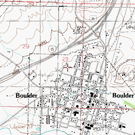Topographic Map of First Baptist Church, MT