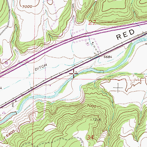 Topographic Map of Castle Creek, CO