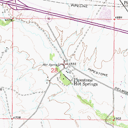 Topographic Map of Pipestone Springs Post Office (historical), MT