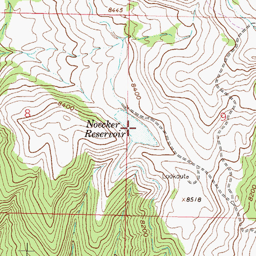 Topographic Map of Noecker Reservoir, CO