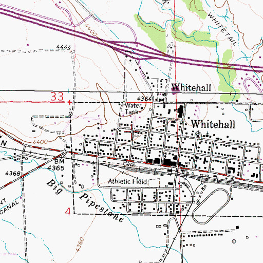 Topographic Map of Trinity Methodist Church, MT