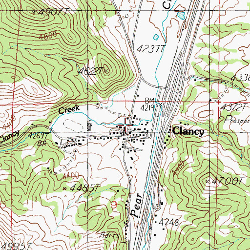 Topographic Map of Clancy United Methodist Church, MT