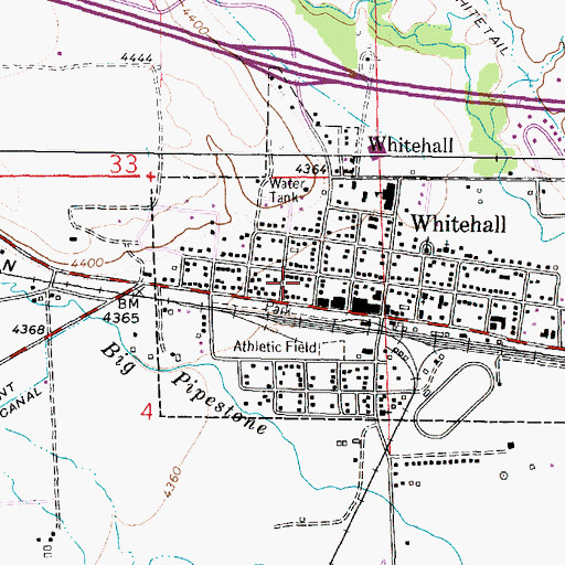 Topographic Map of Whitehall Medical Clinic, MT
