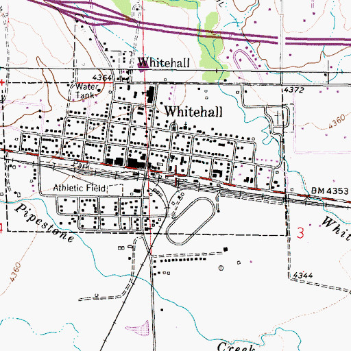 Topographic Map of Rice Motel and Trailer Court, MT