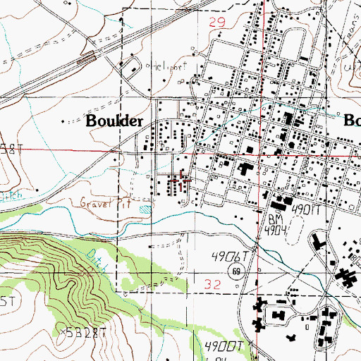 Topographic Map of Mountain Valley Trailer Court, MT