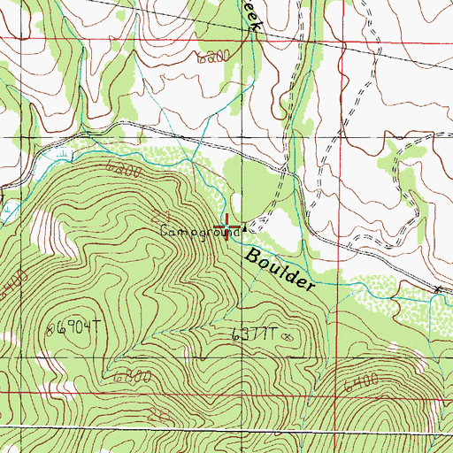 Topographic Map of Whitehouse Campground, MT