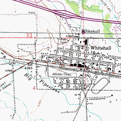Topographic Map of John Gregory Memorial Library, MT
