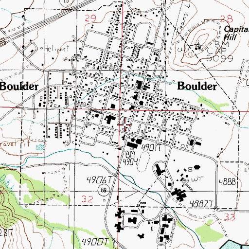 Topographic Map of Boulder Community Library, MT