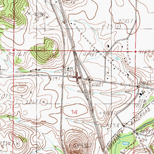 Topographic Map of Interchange 187, MT
